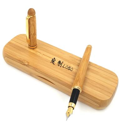 China 2021 Promotional Eco Friendly Recycled Bamboo Pen Packed By Custom Logo Handmade Box Engraved Handmade Pen for sale