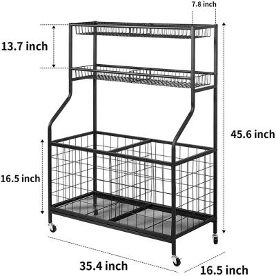 China Sporting Goods Organizer Balls Storage Rack Garage Storage Viable Sports Racks Garage Balls Storage for sale