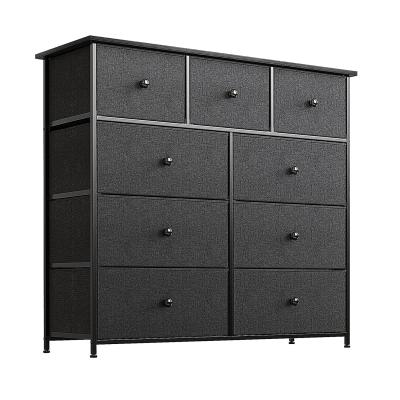 China New Classic/Postmodern 9 Drawer Dresser for Bedroom Chest of Drawer Cabinets Large Capacity Living Room Wood Top Entry Tower Steel Frame Organizer for sale