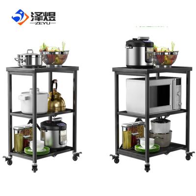 China Eco - Friendly Folding Kitchen Metal Microwave Oven Storage Rack for sale