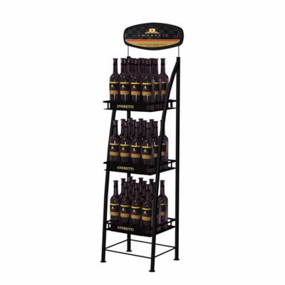 China Supermarket/Retail Store/Funky Racks Multi-Layer Wine Cork Rack Display Rack High Sale Shop Wine For Wine Grade Metal Display for sale