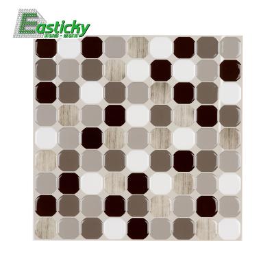 China Modern Decorative Sticker Bathroom Peel and Stick Wall Tiles Waterproof 3D Wall Kitchen Wallpaper for sale