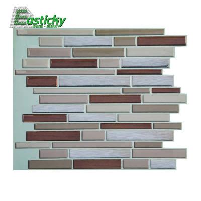 China Amazon hot sale 3d waterproof skin and paste waterproof gray backsplash skin and stick wallpaper for sale