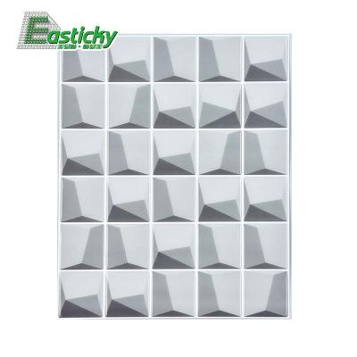 China Modern Waterproof Decorative 3d Wall Sticker Kitchen Backsplash Peel And Stick Self Adhesive Removable Wall Tiles for sale