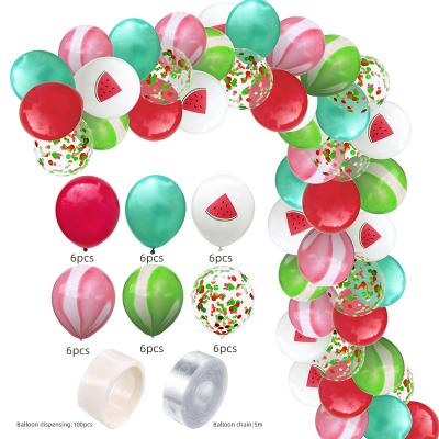 China Decoration summer fruit watermelon balloon garland rose confetti agate balloon for sale