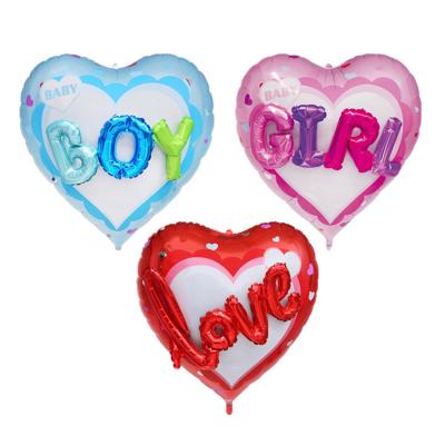 China Double Heart Shape Foil Balloon Foil Balloon Boy Girl Love Wedding Party Decoration Baby Shower Decor for sale