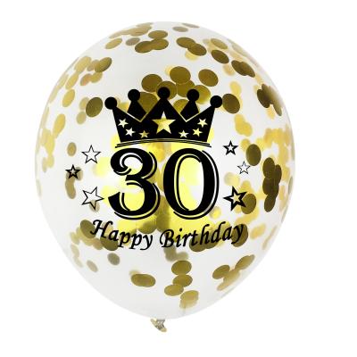 China Gift Toy Happy Birthday Latex Confetti Balloon Number Age Helium Balloons for sale