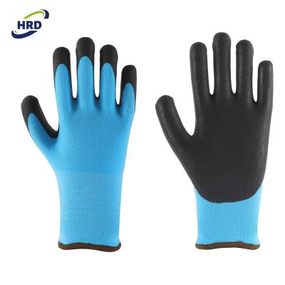 China Factory price soft and felxible micro foam nitrile dipped flexible double liner safety winter work gloves for sale