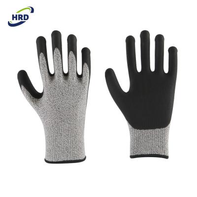 China Soft and felxible on sale Micro Foam Nitrile Coated ANSI A3 Industrial Blade Cut Resistant Soft Safety Work Glove for sale