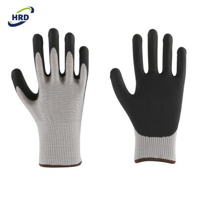 China Professional Manufacturer Soft And Felxible Micro Foam Nitrile Coated ANSI A5 Industrial Flexible Blade Cut Resistant Safety Work Glove for sale