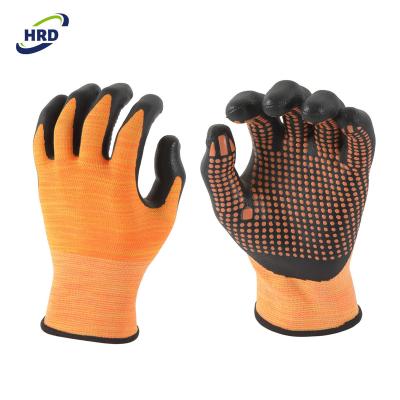 China Hot Selling Soft and Felxible Micro Nitrile Coated Nitrile Foam Dots Flexible Cut Resistant Safety Work Glove for sale