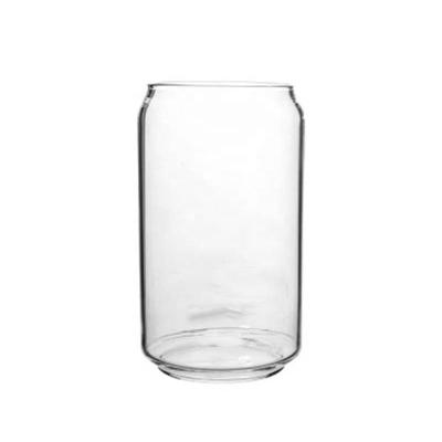 China INS Heatable Borosilicate Heat Resistant Drinking Coke Juice Clear Bar Custom Logo Tall Can Glass Mug for sale