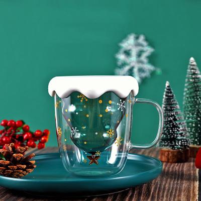 China Christmas High Borosilicate Glass Cup Water Star Cup Anti-hot Creative Cute Viable Wish Mug for sale