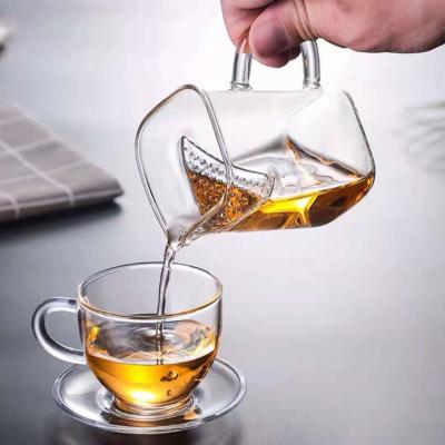 China Just Square Shape 200ml Borosilicate Glass Single Layer Heat Resistant Viable Mug for sale