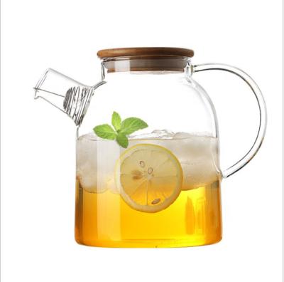 China Viable Glass Pitcher with Lid Heat Resistant Water Jug for Hot/Cold Water, Ice Tea and Juice Beverage for sale