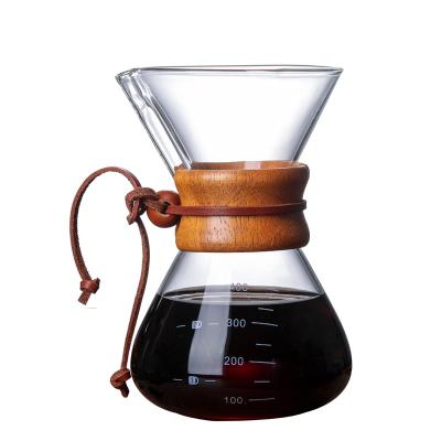 China Borosilicate Sustainable Glass Drip-Powered Coffee Pot Set With Stainless Steel Filter Paper Sharing Pot Filter For Home Use for sale