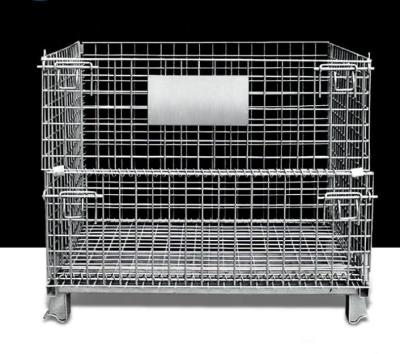 China Stackable Foldable Logistics Center Metal Steel Wire Mesh Container Box Pallet For Sale for sale