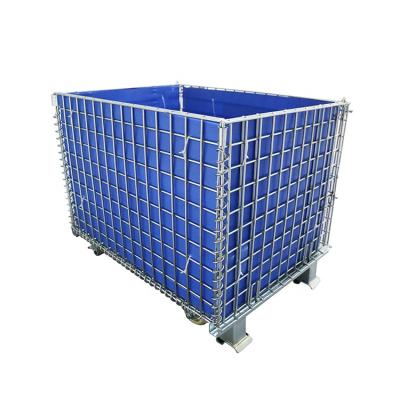 China Factory direct sale collapsible customized collapsible galvanized steel wire mesh container cage for storage for sale