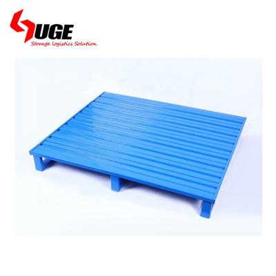 China Warehosue Good Capacity Customized Stacking Entry 4-Way Steel Euro Pallet For Storage for sale