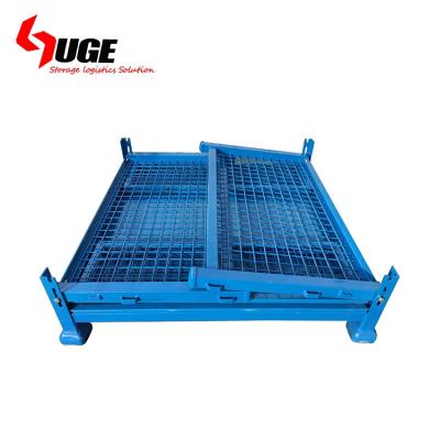 China Collapsible Stackable Pallet Box Powder Coating Steel Stillage For Transportation for sale