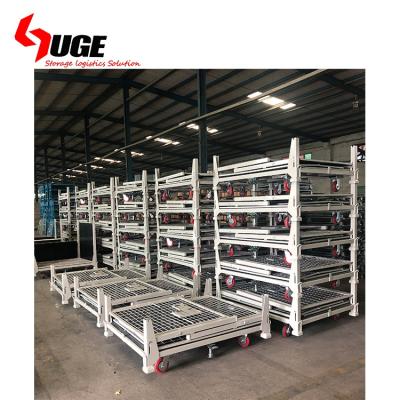 China Foldable Heavy Duty Customized Pallet Mesh Container Used For Auto Removable Lockable Parts for sale