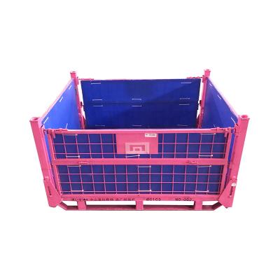 China Collapsible Heavy Duty Collapsible Stackable Metal Pallet Stillage Steel Cage for sale