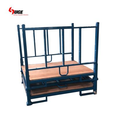 China Customized Folding Stackable and Detachable Stacking Fabric Storage Pallet Rack with Wooden Sheet for sale