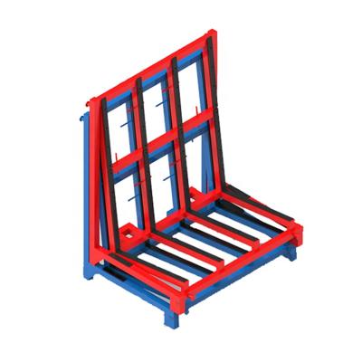 China Stackable And Detachable Powder Coating Heavy Duty Stacking Pallet Shelve Glass Transport Rack For Sale for sale