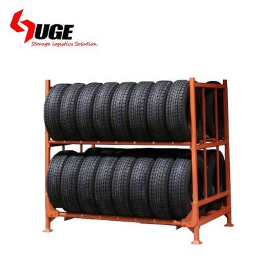 China Customized Foldable Steel Tire Stackable and Detachable Stacking Rack Storage for Auto Parts Industry for sale