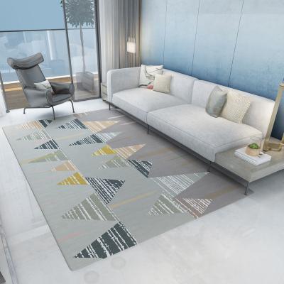 China Geometry High Quality Machine Washing Floor Mat Living Room Printed Carpet Polyester Fabric North Europe for sale