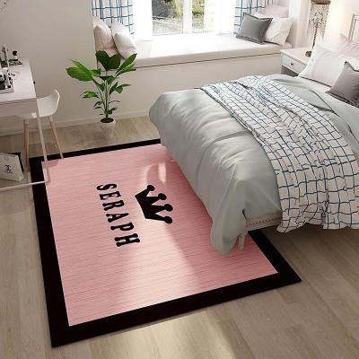 China New wind washable nordic hot style soild pink color close to the big skin non-slip 3D carpet for sale