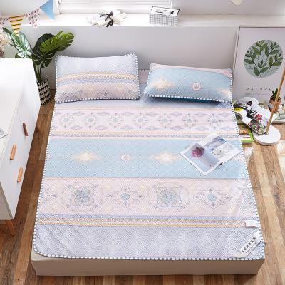 China Wholesale Convertible 3 Pieces Ice Slik Sofe Sleep Cool Natural Latex Bed Cloth Filling Washed Summer Cooling Mat Set for sale