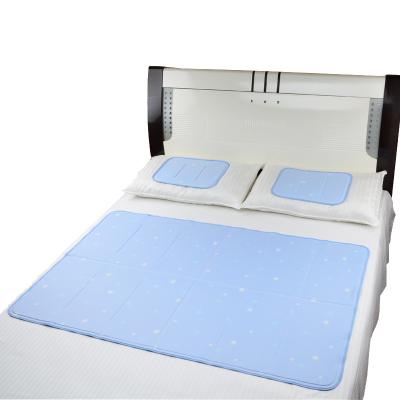 China Viable Price Selling Custom Cool Mat Filling Summer PVC Cloth Gel Man And Pet Bed Gym Yoga Fitness Bed Material for sale