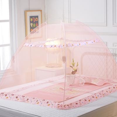 China Insecticide Treated Steel Wire Cover Stand Tent Plastic Transparent Lovely Polyester Fiber Fabric Baby Mosquito Net for sale