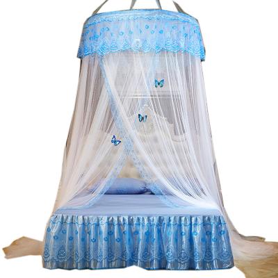 China Folded King Queen Double Size Various Colors Polyester Luxury Foldable Round Portable Breather Diameter 1.2m Hanging Mosquito Net for sale