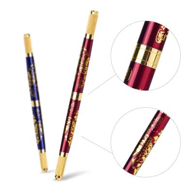 China Hot Selling Permanent Microblading Microblade Permanent Makeup Pen Tool Double Pen Tip Handle Tattoo Manual Pen for sale