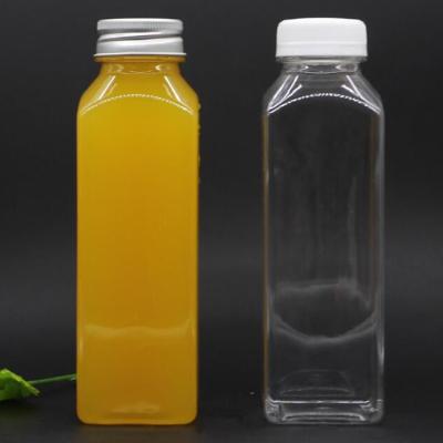 China Square Beverage 38mm PET Milk Bottle Plastic Drinking Bottle With Aluminum Cap for sale