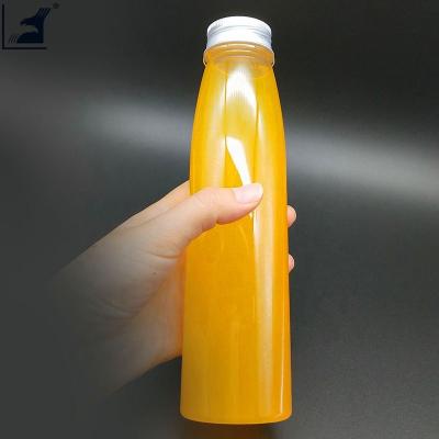 China Water/Juice Milk Drinks Drinks Tea Disposable Clear Cold Juice Bottle Plastic Drinking Water Bottle With Aluminum Cover for sale