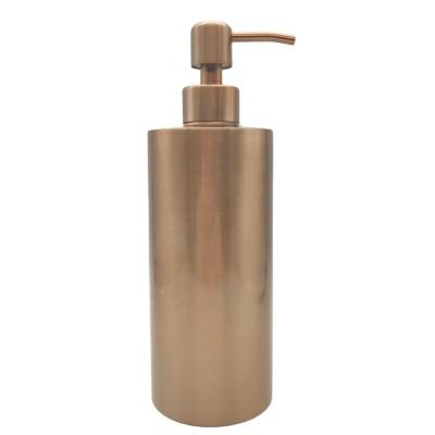 China Luxury 550ml Personal Care Mounted Gold Cylinder 304 Stainless Steel Shampoo Bottle for sale