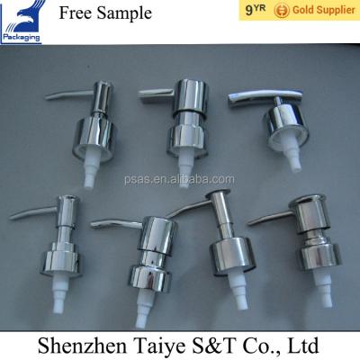 China Chrome Plated Different Size Metal Dispenser Stainless Steel Lotion Pump for sale