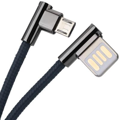 China MP3/MP4 Player Factory Price USB Male To Male Right Angle Cable Sync Nylon Data Cable For Mobile Phone Charging for sale