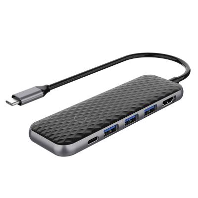 China Macbook Pro USB-C to 3xUSB 3.0/HDMI/Type C Female for Palladium Function Docking Station Aluminum Alloy Shell for sale