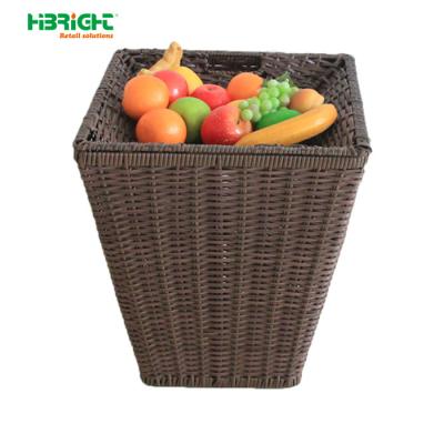 China Multifunctional Wholesale Plastic Weave Wicker Picnic Basket Around Kitchen Woven Bread Rattan Basket for sale