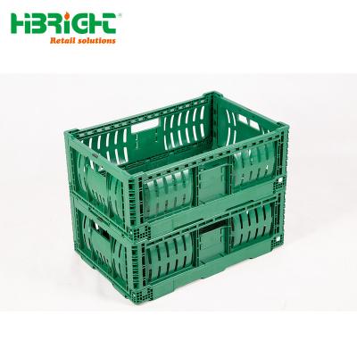 China Foldabe Stackable Virgin PP Fruit Vegetable Farm Use Plastic Folding Storage Crate for sale