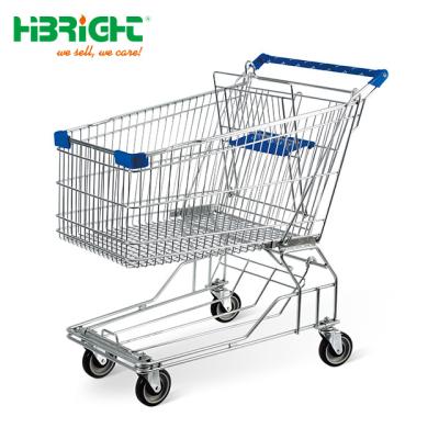 China Heavy Duty Supermarket Shopping Trolley, Grocery Shopping Cart, Hand Push Trolley For Shopping With 4 Wheels for sale