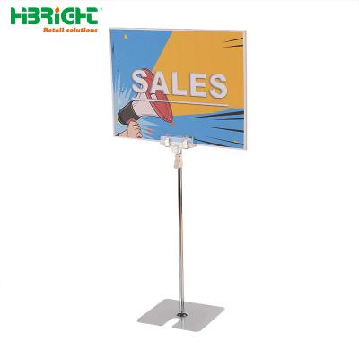 China New Design Adjustable POP Poster Sign Rack Pallet Display Hanging Racks For Supermarket for sale