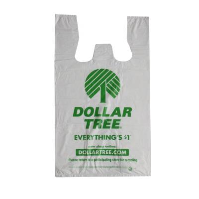 China Custom Handled Logo Printed Supermarket Grocery Convenience Store Recycled Biodegradable Plastic Shopping Bags for sale