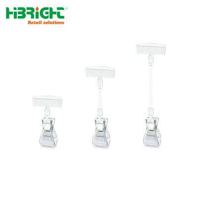 China Custom Clear Plastic Rotatable Removable Style Merchandise Sign Display Clip Tag Holders for sale