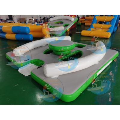 China Outdoor Water Fun Floating Aqua Bana Swim Platform , Inflatable Water Leisure Platform for sale