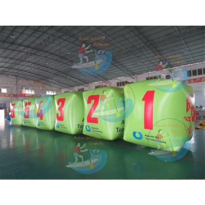 China Marked Sea Cube Inflatable Race Markers Buoy Inflatable Water Buoy For Regatta Sailing Race for sale